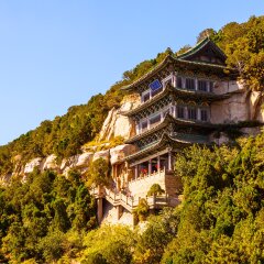 Tianlongshan Grottoes(Caves at the Heavenly Dragon Hill) scene. It is one of China's "Buddhist Caves Art Treasure Houses were build in A.D.534-584. It lies in the southwest of Taiyuan, Shanxi, China.