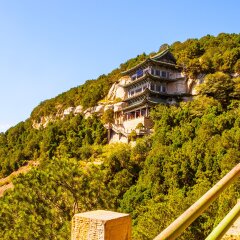 Tianlongshan Grottoes(Caves at the Heavenly Dragon Hill) scene. It is one of China's "Buddhist Caves Art Treasure Houses were build in A.D.534-584. It lies in the southwest of Taiyuan, Shanxi, China.