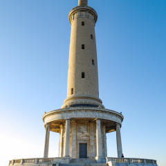 Baiyu Tower (White Jade Tower) on Baiyu Mountain of Lushun, China. It is a historic monument. People were forced to build this tower which shows loyalty to Japanese who died in Russo-Japanese War.