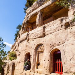 Tianlongshan Grottoes(Caves at the Heavenly Dragon Hill) scene. It is one of China's most famous "Buddhist Caves Art Treasure Houses were build in A.D.534-584.Taken in the Taiyuan, Shanxi, China.