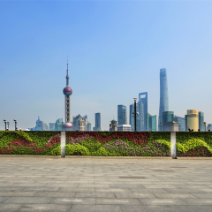 上海外滩陈毅广场的花墙