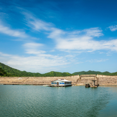 dock in the lake of hongmen in Fuzhou Jiangxi Province