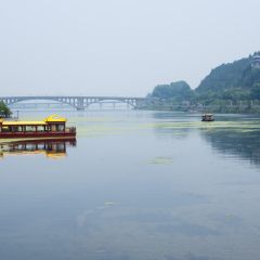 Yi River at Longmen Grottoes in Luoyang, China