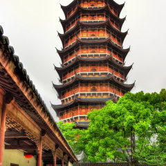 The Beisi Pagoda at Bao'en Temple in Suzhou, Jiangsu Province, China