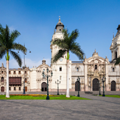 The Basilica Cathedral of Lima is a Roman Catholic cathedral located in the Plaza Mayor in Lima, Peru