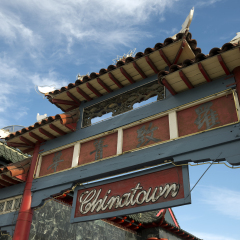 Gate to Chinatown in Los Angeles, California, USA 
