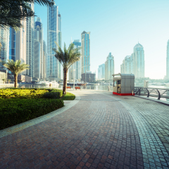 Dubai Marina at sunrise, United Arab Emirates