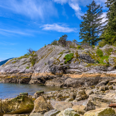 View over Horseshoe Bay Whyte Cliff park in West Vancouver, Canada.