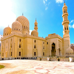 Exterior of old mosque in Alexandria