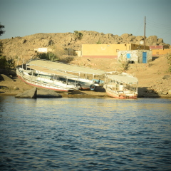 Group of Boats in Nile river, Nubia, Egypt