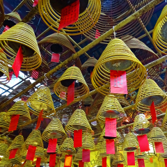 Incense sticks in a Buddhist temple 