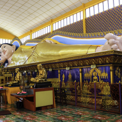 Reclining Buddha in Wat Chaiyamangalaram Penang, Malaysia
