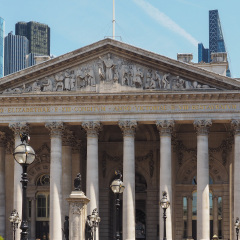 The Royal Stock Exchange in London, UK
