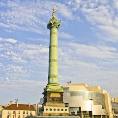 Place de la Bastille and the and Opera Bastille, Paris, France