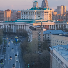 Central academic theatre of the Russian army and architecture of the Tver district of Moscow