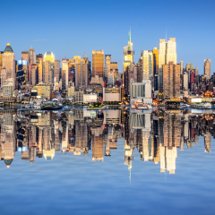 New York City, USA city skyline of Midtown Manhattan.