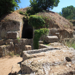 cerveteri ancient Etruscan town cemetery burial mounds