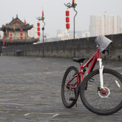 bicycle on ancient city wall