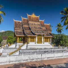 Horizontal view of The Royal Palace or Haw Kham in Luang Prabang Laos.