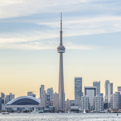  Toronto Skyline with the CN Tower apex at sunset