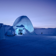 Entrance of Ice Bar at Ice Hotel, Jukkasjarvi, Sweden, Kiruna
