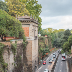 City traffic near Pincio, Rome.