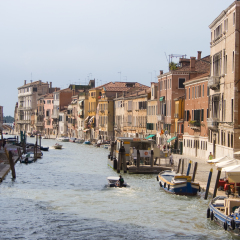 The Ghetto's canal from ghetto Bridge in Venice, Italy.