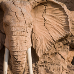 elephant statue on the Bridge of Time, Sun City resort, South Africa