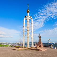 Chapel and Monument of Cyril and Methodius, Educators and creators of the Slavic alphabet Eagle Nest Mount in Vladivostok, Russia