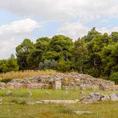 Ruins of Asklepieion, the Greek god of medicine, Epidaurus, Peloponnese, Greece.  UNESCO World Heritage