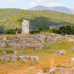 Ruins of Asklepieion, the Greek god of medicine, Epidaurus, Peloponnese, Greece.  UNESCO World Heritage