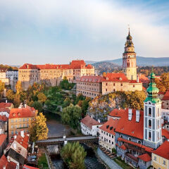 View of old town Cesky Krumlov