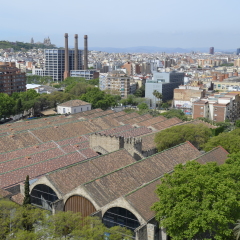 View of Barcelona from the Columbus column (the roof of the Maritime Museum of Barcelona)