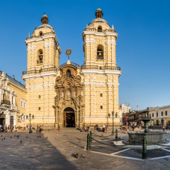 Panoramic view of San San francisco church, in Lima, Peru
