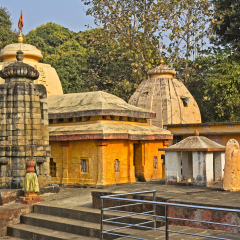 Group of the Hindu temples at Shoshi Ghat on the bank of the sacred lake Bindu Sagar or Bindu Sarovar