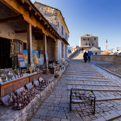 Mostar,Bosnia and Herzegovina - 12.03.2017  - Streets of Mostar
