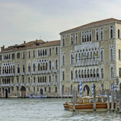 Ca' Foscari, Palazzo Giustinian, Ca' Rezzonico. Grand Canal, Venice, Italy
