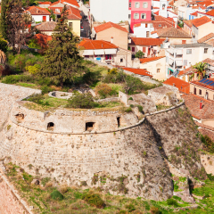 City walls of the Akronafplia or Acronauplia, means Inner Castle. Akronafplia fortress is the oldest part of the city of Nafplion in Greece.