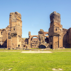 Baths of Caracalla, ancient ruins of roman public thermae built by Emperor Caracalla in Rome, Italy