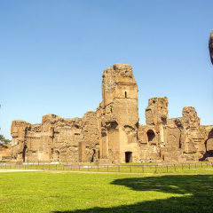Baths of Caracalla, ancient ruins of roman public thermae built by Emperor Caracalla in Rome, Italy
