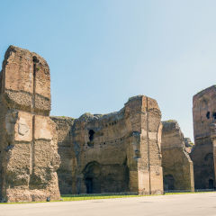 Baths of Caracalla, ancient ruins of roman public thermae built by Emperor Caracalla in Rome, Italy