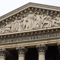 Eglise de la Madeleine or Madeleine Church in  Paris, France. 