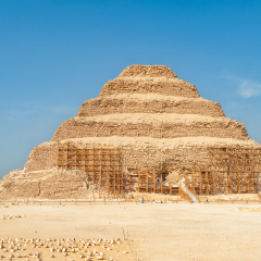 Step pyramid at Saqqara , Egypt