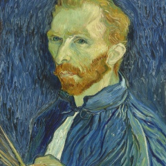 Self-Portrait, by Vincent van Gogh, 1889, Dutch Post-Impressionist painting, oil on canvas. He painted this when in asylum at St.-Remy, where he had committed himself following a mental breakdown. Af