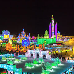 哈尔滨冰雪大世界夜景