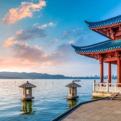 Beautiful landscape and landscape in West Lake, Hangzhou
