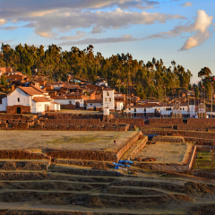 Peru village chinchero inca terraces B
