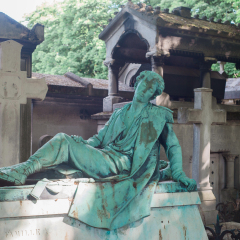 Sculpture in Montmartre Cemetery, Paris