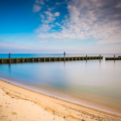 Long exposure on the shore of the Chesapeake Bay, in North Beach, Maryland.