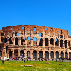 Rome, view of the Colosseum, Anfiteatro Flavio